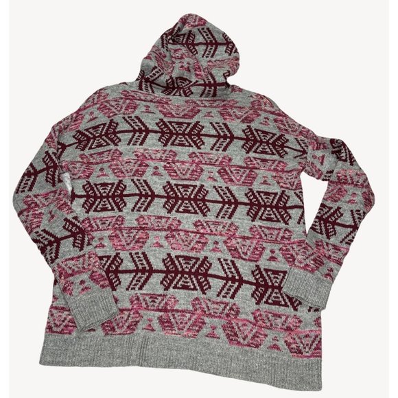 American Eagle Outfitter AEO Sweater Hoodie Womens XS Aztec Knit Pullover Medium - Picture 8 of 16